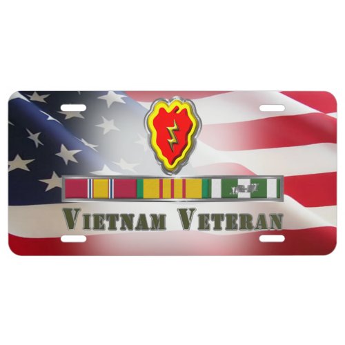 25th Infantry Division Vietnam Veteran  License Plate