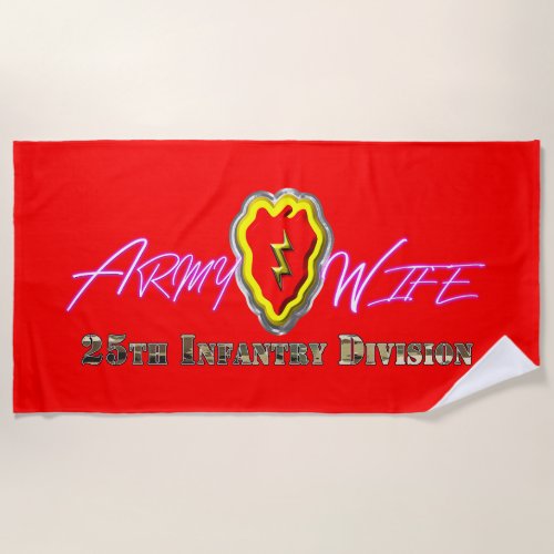 25th Infantry Division Wife Beach Towel