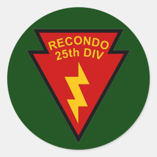 25th Infantry Recondo pocket patch Classic Round Sticker