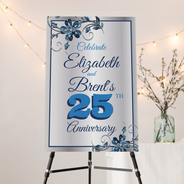 25th or Any Anniversary Foam Board Welcome Sign (In Situ (Stand))