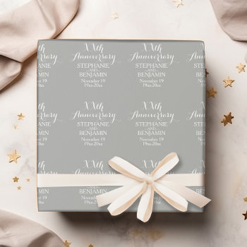 25th Or Other Wedding Anniversary Personalized Wrapping Paper by JustWeddings at Zazzle
