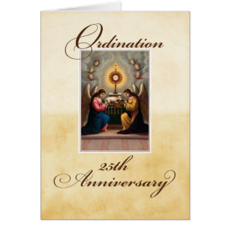 25th Ordination Anniversary Angels at Altar Card