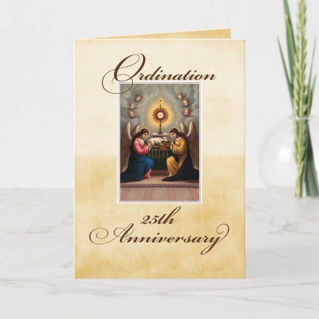 25th Ordination Anniversary Angels at Altar Card (Front)