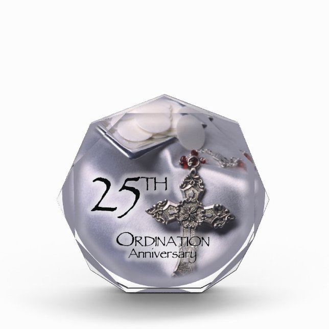 25th Ordination Anniversary Cross Host Acrylic Award (Front)