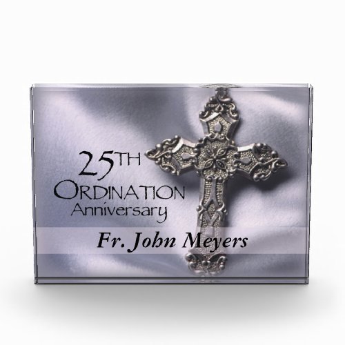 25th Ordination Anniversary Cross Host Acrylic Award