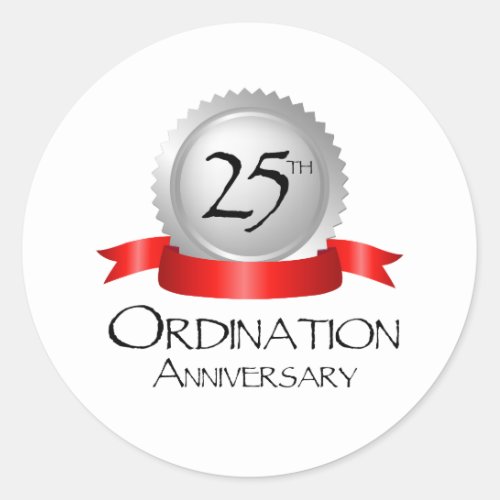 25th Ordination Anniversary Cross Host Classic Round Sticker