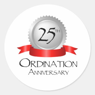 25th Ordination Anniversary Cross Host Classic Round Sticker