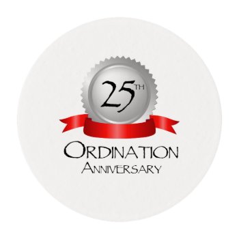 25th Ordination Anniversary Cross Host Edible Frosting Rounds by Religious_SandraRose at Zazzle