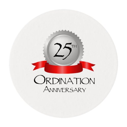 25th Ordination Anniversary Cross Host Edible Frosting Rounds