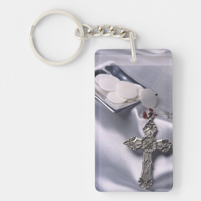 25th Ordination Anniversary Cross Host Keychain (Front)