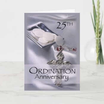 25th Ordination Anniversary Cross Host  Priest Card by sandrarosecreations at Zazzle