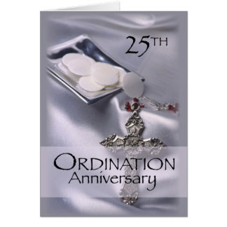 25th Ordination Anniversary Cross Host, Priest Card