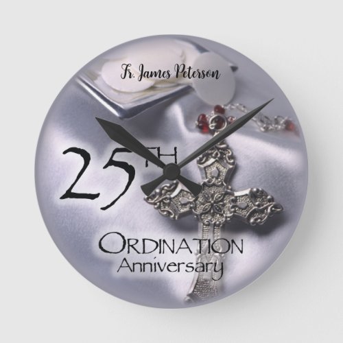 25th Ordination Anniversary Cross Host Round Clock