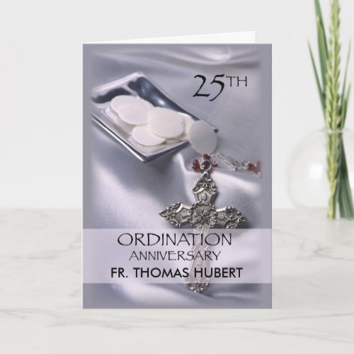 25th Ordination Anniversary Invitation Cross Host