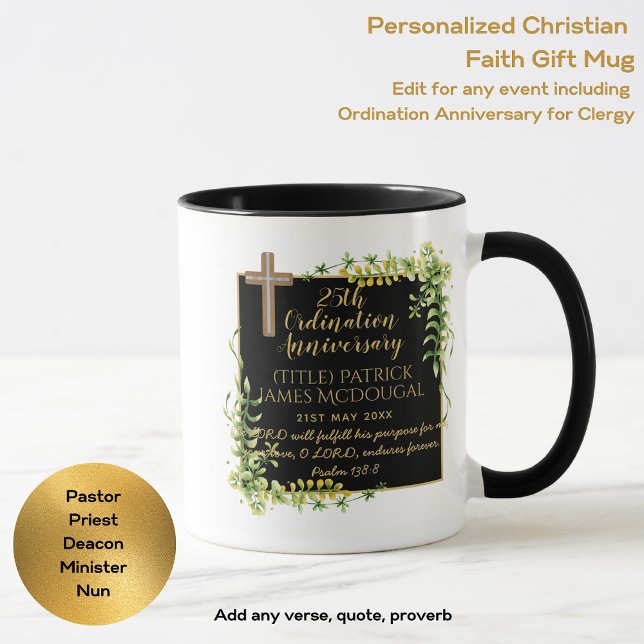 25th Ordination Anniversary Priest Gift Customized Mug (Creator Uploaded)
