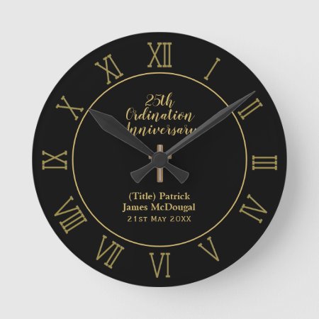 25th Ordination Anniversary Priest Gift Customized Round Clock