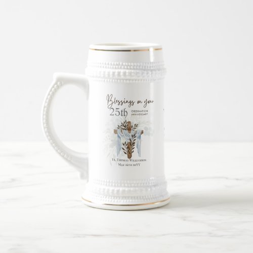 25th ORDINATION ANNIVERSARY Priest Pastor Minister Beer Stein