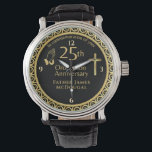 25TH Ordination Anniversary Priest PERSONALIZED Watch<br><div class="desc">Decorative and personalized (with name and date) 25TH Ordindation Anniversary gift for an ordained Pastor, Priest Minister Deacon etc. Includes a Bible verse, scripture, proverb.</div>