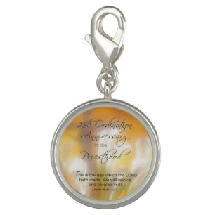 25th Ordination Anniversary Priesthood Lilies Charm