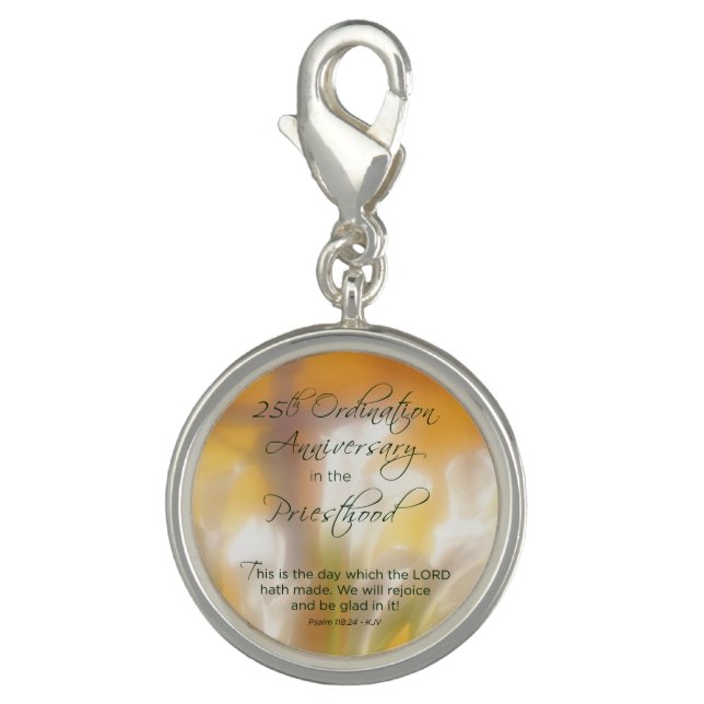 25th Ordination Anniversary Priesthood Lilies Charm (Front)