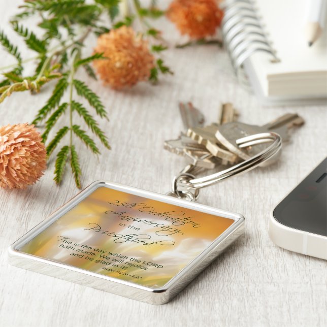 25th Ordination Anniversary Priesthood Lilies Keychain (Side)