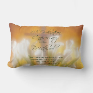 25th Ordination Anniversary Priesthood Lilies Lumbar Pillow
