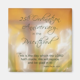 25th Ordination Anniversary Priesthood Lilies Magnet