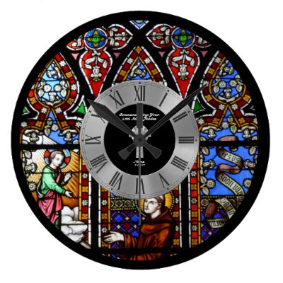 25th Ordination Anniversary Stained Glass Custom Large Clock