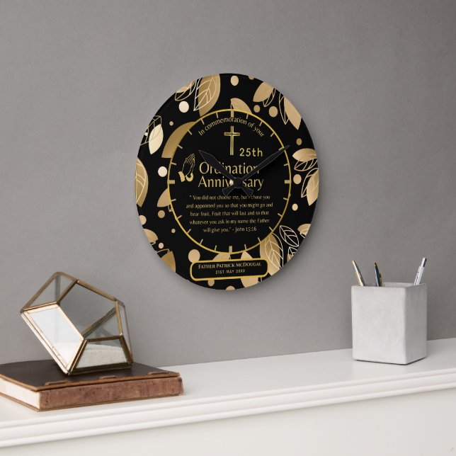 25th Pastor Priest Anniversary Gift Ordination ANY Large Clock (Office)