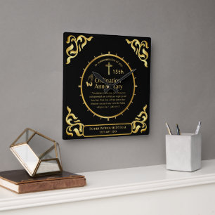 25th Pastor Priest Anniversary Gift Ordination ANY Square Wall Clock