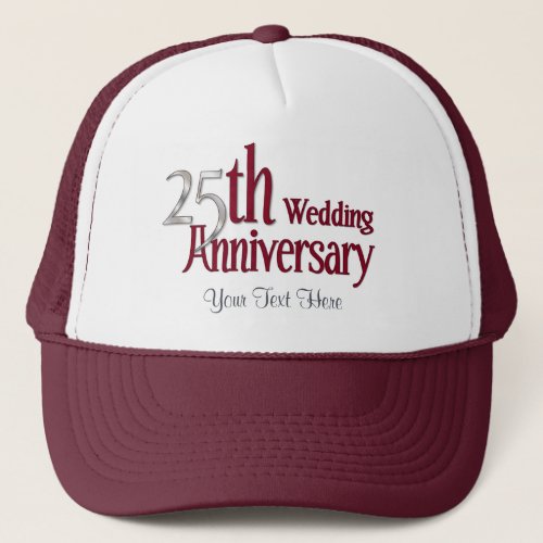 25th Silver and Burgundy Anniversary Trucker Hat