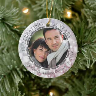 25 Year Wedding Anniversary Christmas Tree Ornament Pirantin Our 25th Christmas As Husband & Wife