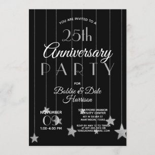 25th Silver Anniversary Custom Event Purple Party Invitation