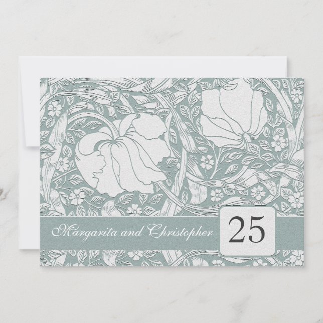 25th silver anniversary floral invitations (Front)