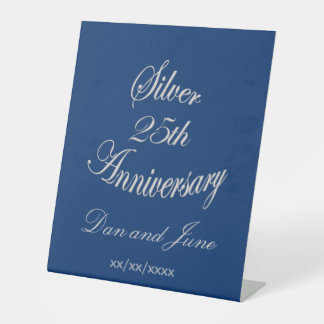 25th Silver Anniversary Formal Personalized Pedestal Sign