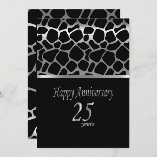25th Silver Anniversary _ Giraffe Pattern Invitati Invitation