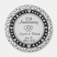25th Silver Anniversary Magnet