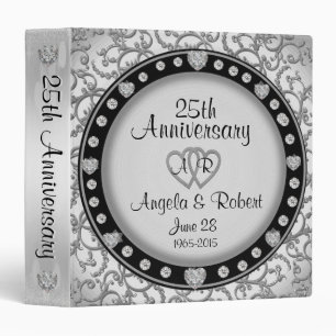 25th Silver Anniversary Monogram Binder