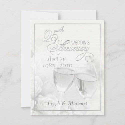 25th Silver Anniversary Party Invitations