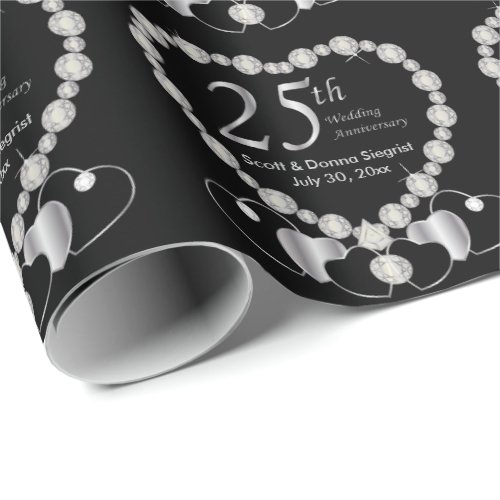 25th Silver Anniversary Personalize Wrapping Paper
