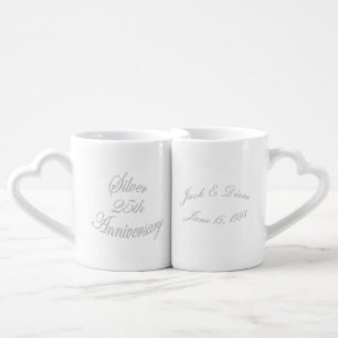 25th Silver Anniversary Personalized Mugs