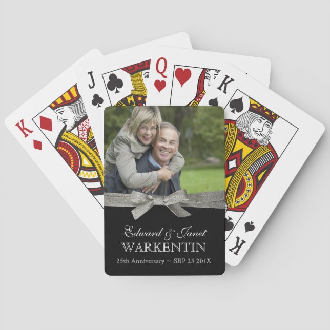 25th Silver Anniversary Photo Keepsake Poker Cards (Back)