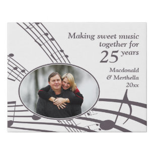 25th SILVER Anniversary SWEET MUSIC Photo Faux Canvas Print