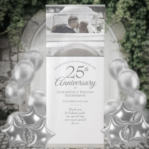25th Silver Anniversary Wedding Photo Welcome Sign