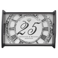 25th Silver Anniversary Wedding Serving Tray