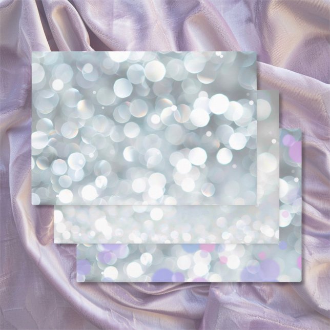 25th Silver Anniversary  Wrapping Paper Sheets (25th Silver Wedding Anniversary (bokeh) 3 wrapping paper sheets)