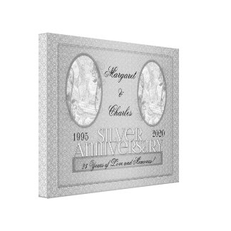 25th Silver Annivsersary Photo Collage Canvas Print