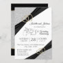 25th Silver Glitter and Gold Heart Anniversary Invitation