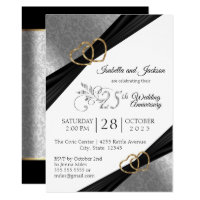 25th Silver Heart Anniversary Design Invitation