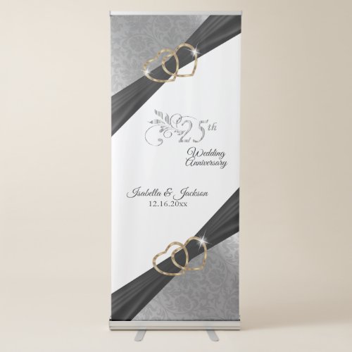 25th Silver Heart Anniversary Design Retractable Banner